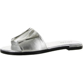 DKNY Women's Isha Flat Sandal, Silver Waltz, 6